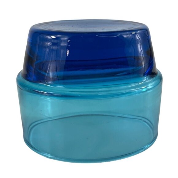 Mid-Century Bright Blue/Turquoise Weighted Bottom Lowball Cocktail Glass - Picture 6 of 9